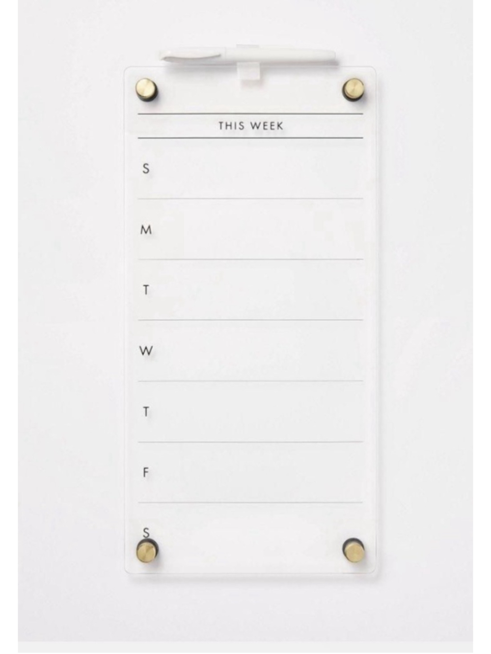 8"x16" This Week Acrylic Dry Erase Calendar - Threshold
